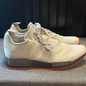 Adidas Men's Light Gray and Orange Sneakers
